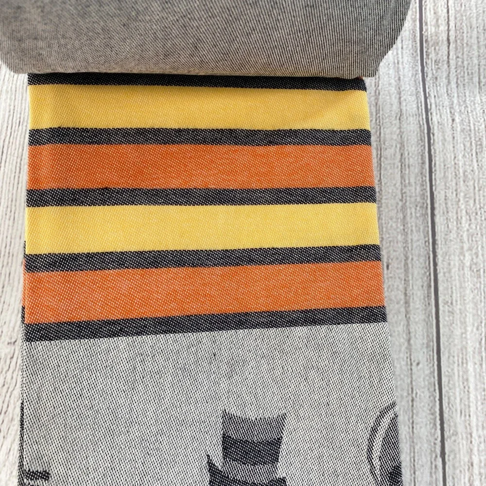 LASA Kitchen Towels (2) Gray Halloween Haunted House Black Cat Gothic Spooky